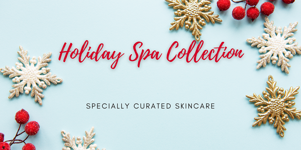 Holiday Spa Collection graphic with snowflakes and berries