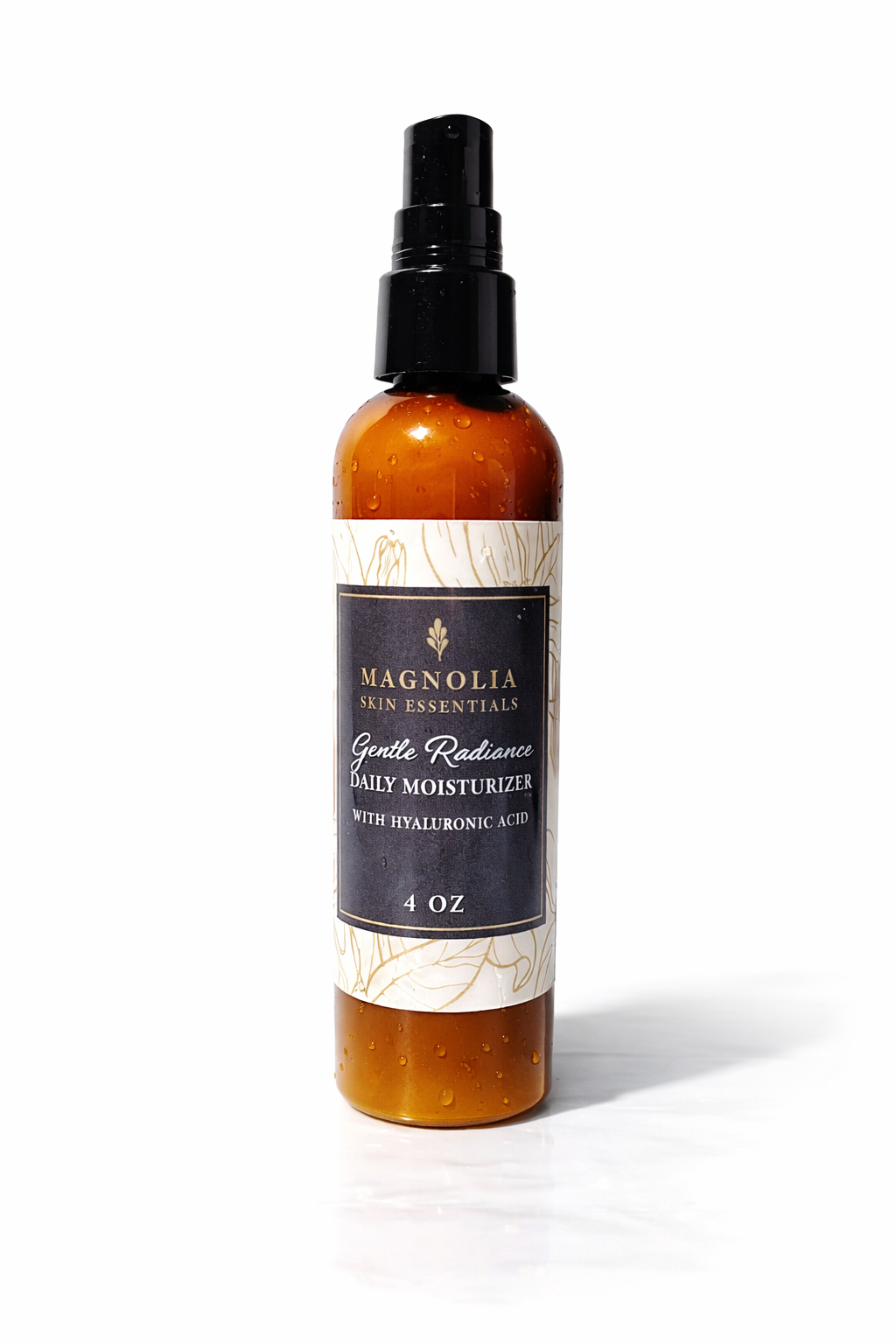 Gentle Radiance Daily Moisturizer with Hyaluronic Acid in an amber pump bottle
