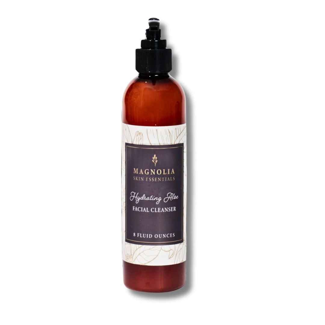 Hydrating Aloe Facial Cleanser in an amber pump bottle