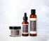 30-Day Radiance Reset Trio: jojoba face scrub, hyaluronic acid serum and rose aloe toner