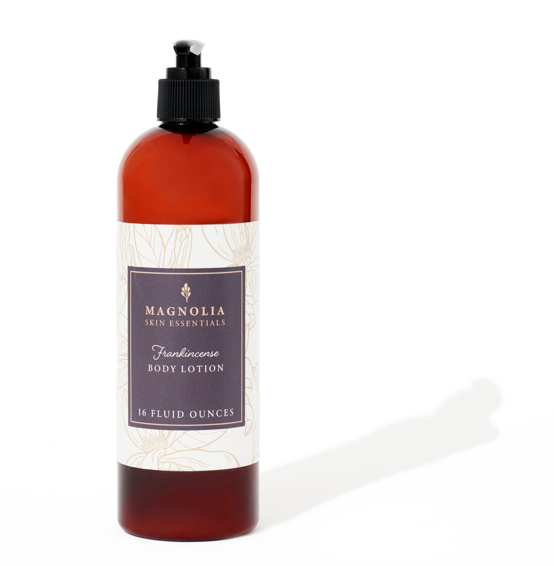 Frankincense Hand &amp; Body Lotion in an amber pump bottle